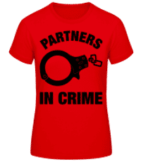 Partner in crime - Frauen Basic T-Shirt - Rot - Vorne