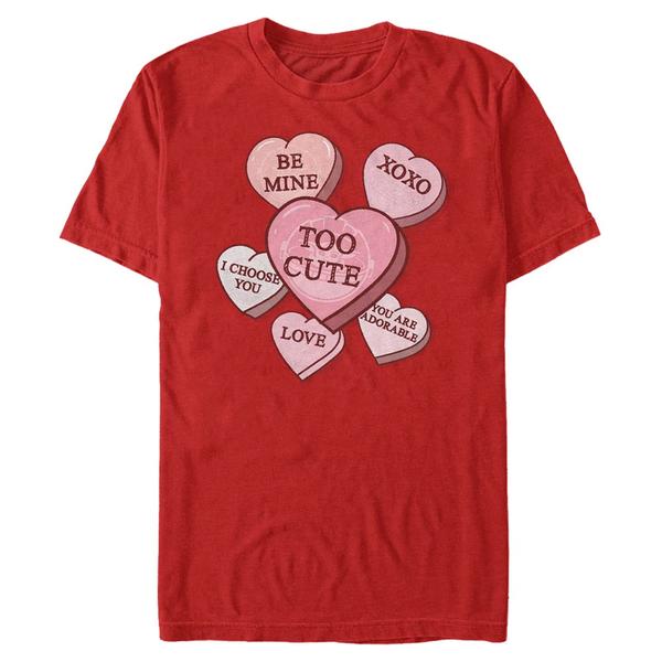Aperçu: Star Wars - The Mandalorian - The Child Hearts With - Valentine's Day - Homme T-shirt - Rouge - Devant