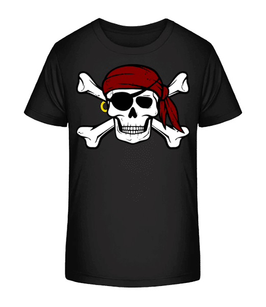 Aperçu: Pirate Tête De Mort - T-shirt bio Enfant Stanley Stella 2.0 - Noir - Devant