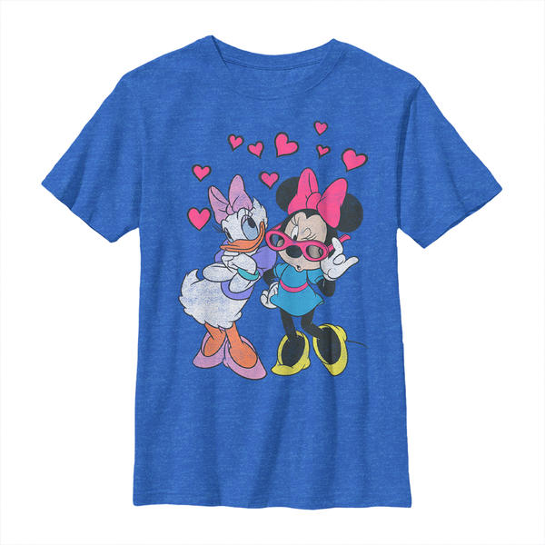 Disney - Mickey Mouse - Minnie & Daisy Just The Girls - Enfant T-shirt - Bleu royal chiné - Devant