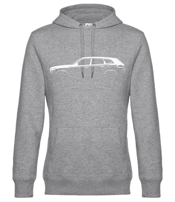 'BMW XM' Silhouette - Pánska štandardná mikina s kapucňou - Melírovo šedá - Predné