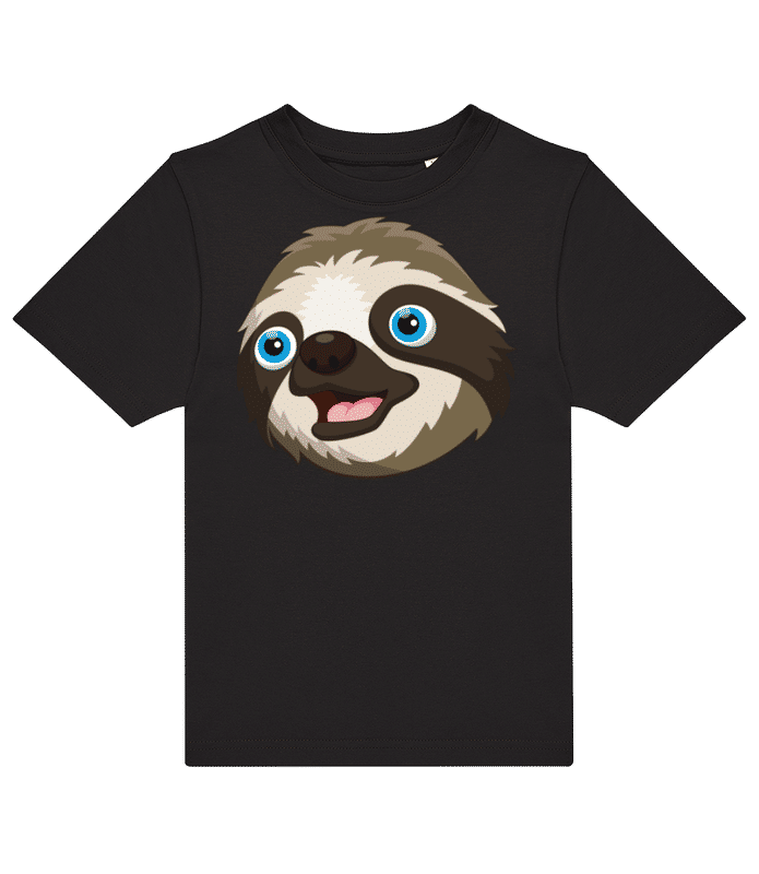 Vorschau: Süßes Faultier - Kinder T-Shirt B&C - Schwarz - Vorne