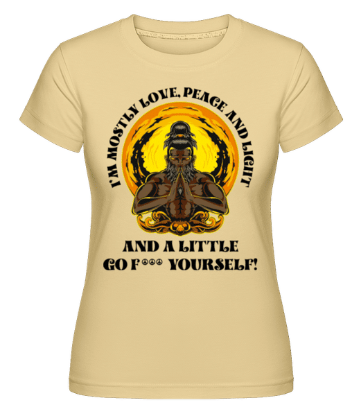 Preview: Im Mostly Peace Love And Light -  Shirtinator Women's T-Shirt - Yellow - Front