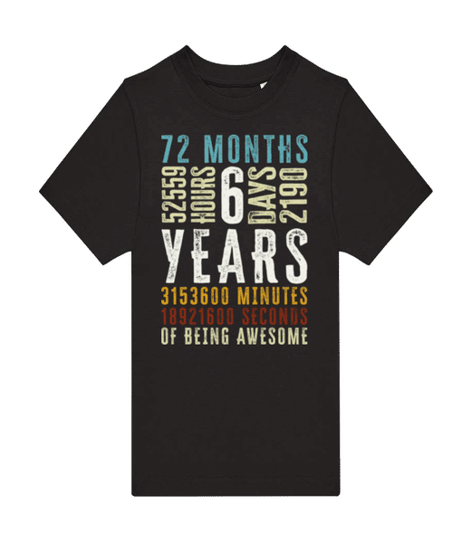 Aperçu: 6 Years 72 Months - T-shirt homme B&C - Noir - Devant