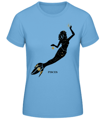 Female Zodiac Sign Pisces - Women's Basic T-Shirt - Light blue - Front