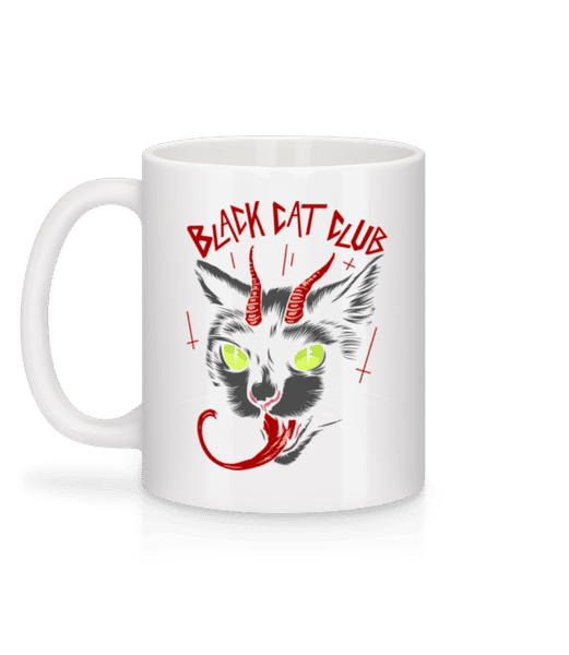 Aperçu: Black Cat Club - Mug en céramique blanc - Blanc - Derrière