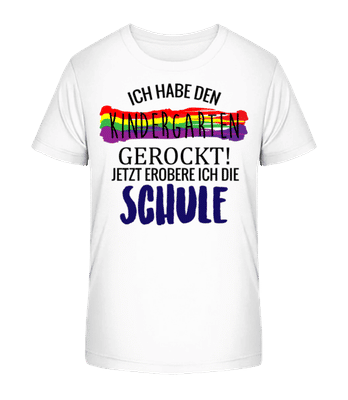 Ich Erobere Die Schule - Kinder Bio T-Shirt Stanley Stella 2.0 - Weiß - Vorne