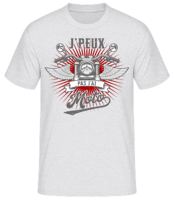 J'peux Pas J'ai Moto - T-shirt standard Homme - Gris chiné - Devant
