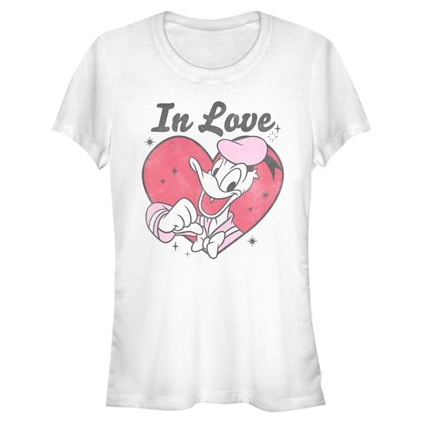 Aperçu: Disney Classics - Mickey Mouse - Donald Duck In Love - Valentine's Day - Femme T-shirt - Blanc - Devant