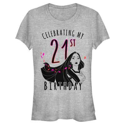 Disney - Pocahontas - Pocahontas Poca Birthday 21 - Femme T-shirt - Gris chiné - Devant
