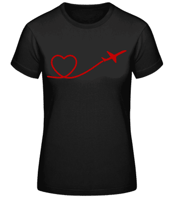 Dépliant Coeur - T-shirt standard Femme - Noir - Devant