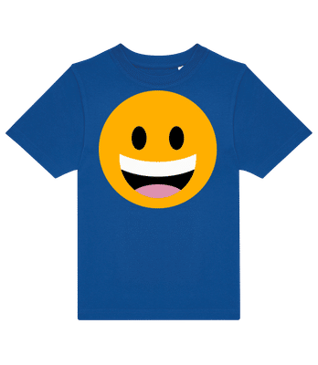 Laughing Smiley Open Eyes - Kinder T-Shirt B&C - Royalblau - Vorne