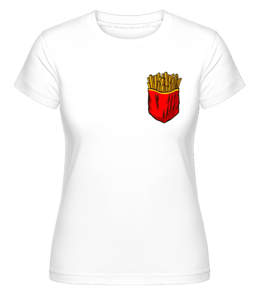 Preview: Breast Pocket Fries -  Shirtinator Women's T-Shirt - White - Front