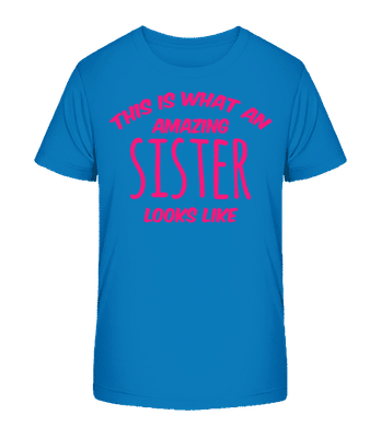 Amazing Sister Looks Like - T-shirt bio Enfant Stanley Stella 2.0 - Bleu royal - Devant