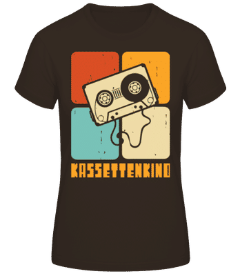 Kassettenkind - Frauen Basic T-Shirt - Braun - Vorne