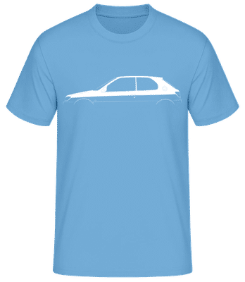 'Peugeot 306 Le Mans' Silhouette - Pánske basic tričko - Svetlo modrá - Predné