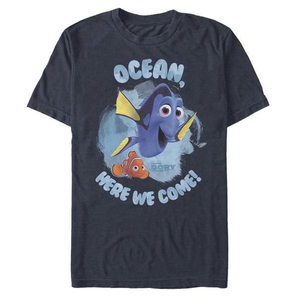 Aperçu: Pixar - Le monde de Dory - Dory & Nemo Here We Come - Homme T-shirt - Bleu marine - Devant