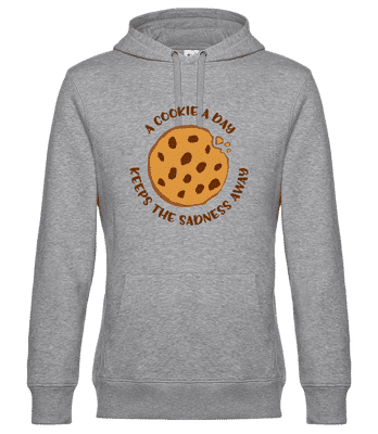 A Cookie A Day - Sweat à capuche premium Unisexe - Gris chiné - Devant