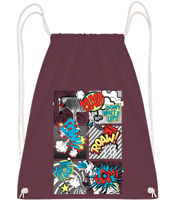 Animaux Bande Dessinée - Sac à dos Drawstring - Bordeaux - Vorn