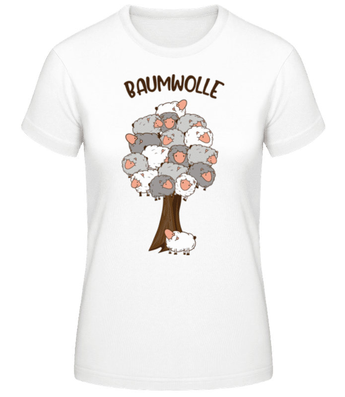 Vorschau: Baumwolle - Frauen Basic T-Shirt - Weiß - Vorne