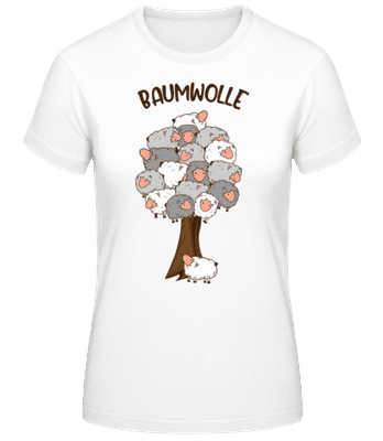 Baumwolle - Frauen Basic T-Shirt - Weiß - Vorne