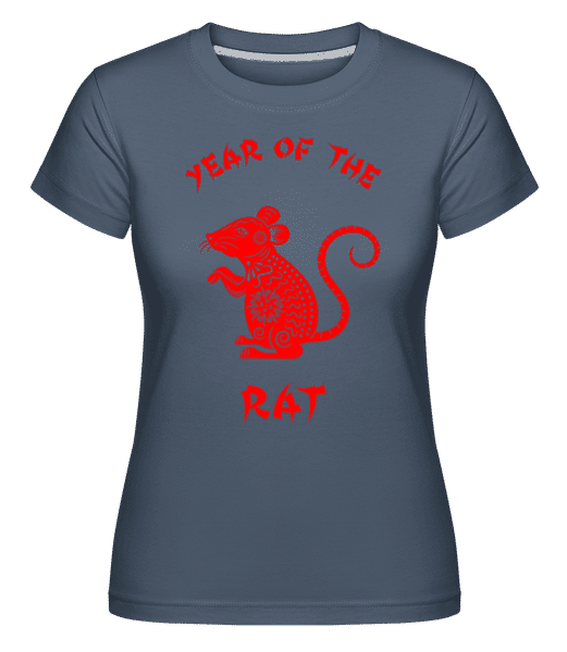 Preview: Chinese Zodiac Year Of The Rat - Shirtinator Women's T-Shirt - Denim - Front