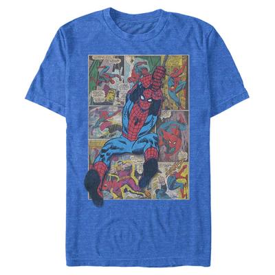 Marvel - Spider-Man - Spider-Man Roof Swinger - Men's T-Shirt - Heather royal blue - Front