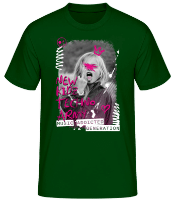 New Kidz Techno Army - Pánske basic tričko - Bottle green - Predné