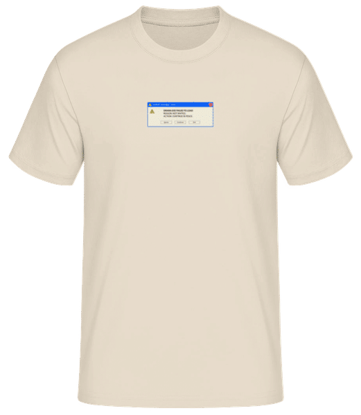 Aperçu: Y2K Drama.exe Failed To Load - T-shirt homme B&C - Crème - Devant