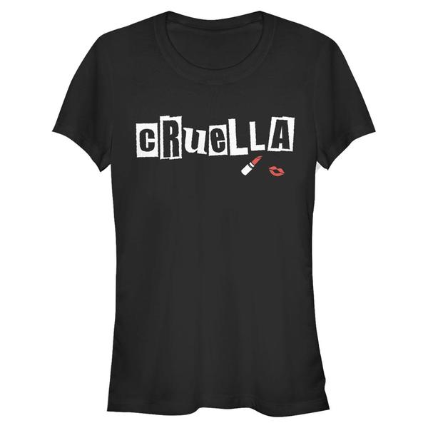 Aperçu: Disney Classics - Cruella - Logo Cruella Name - Femme T-shirt - Noir - Devant