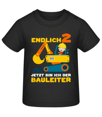2 Jetzt Bin Ich Der Bauleiter - Baby T-Shirt - Schwarz - Vorne