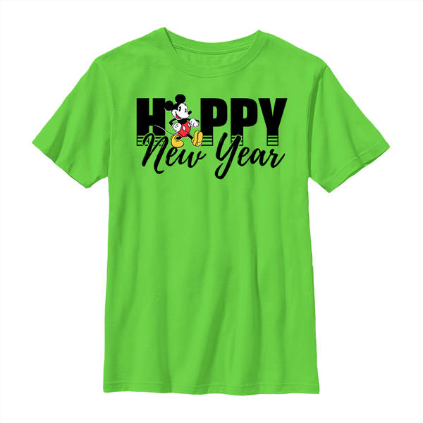 Aperçu: Disney Classics - Mickey Mouse - Mickey Mouse Mickey New Year - Enfant T-shirt - Citron vert - Devant