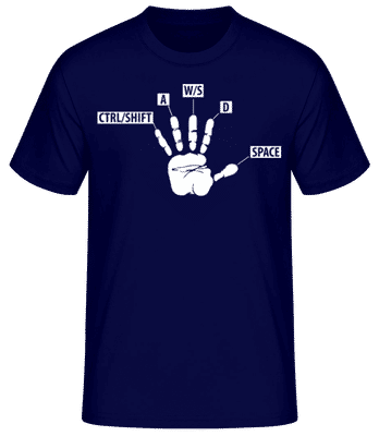 Gaming Hand - Men's Basic T-Shirt - Navy - Front