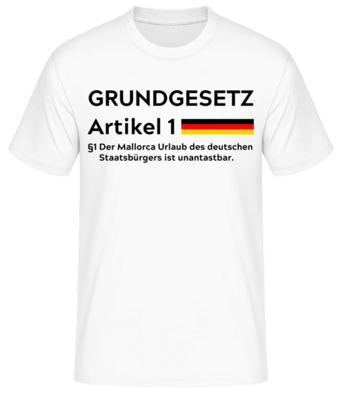 Vorschau: Grundgesetz Des Deutschen - Männer Basic T-Shirt - Weiß - Vorne
