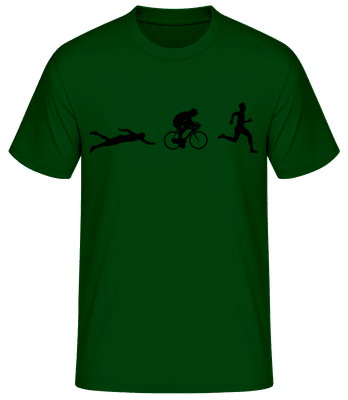 Triathlon - Pánske basic tričko - Bottle green - Predné