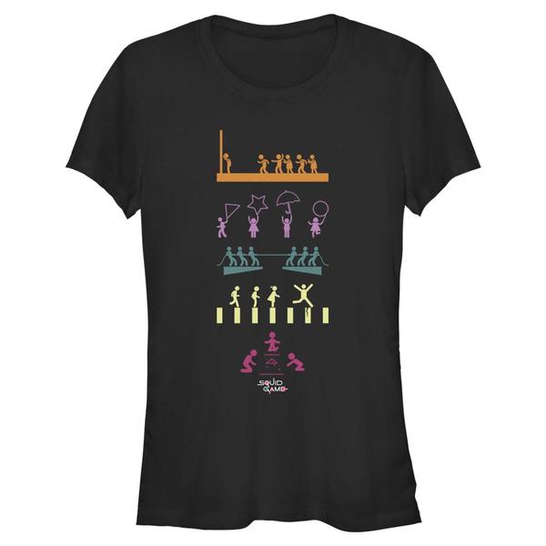 Aperçu: Netflix - Squid Game - Icons - Femme T-shirt - Noir - Devant