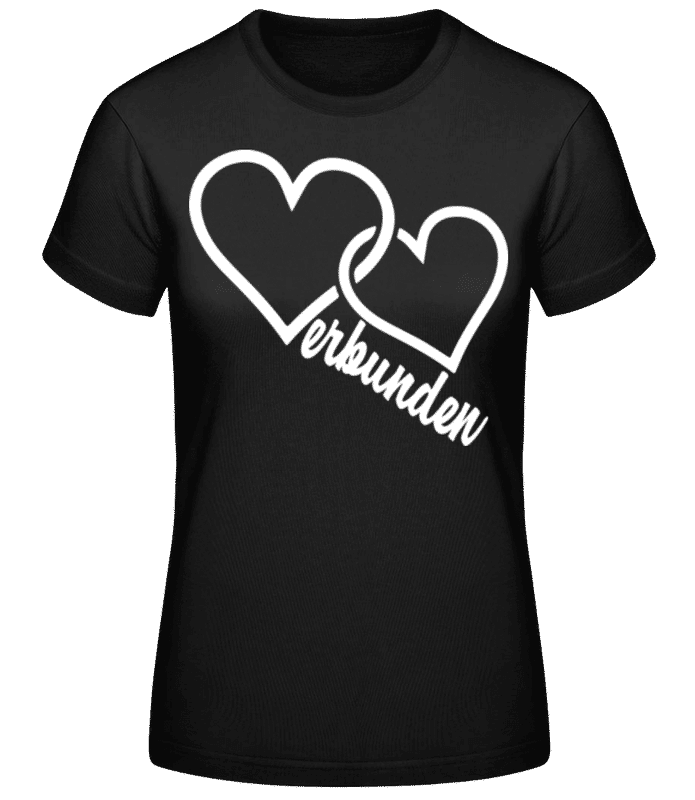 Vorschau: Herzverbunden - Frauen Basic T-Shirt - Schwarz - Vorne