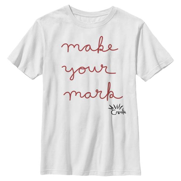 Aperçu: Disney Classics - Cruella - Text Make Your Mark - Enfant T-shirt - Blanc - Devant