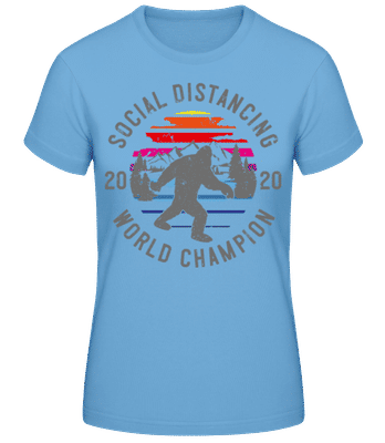 Sociálna dištancovať Champion 2020 - Dámske basic tričko - Svetlo modrá - Predné