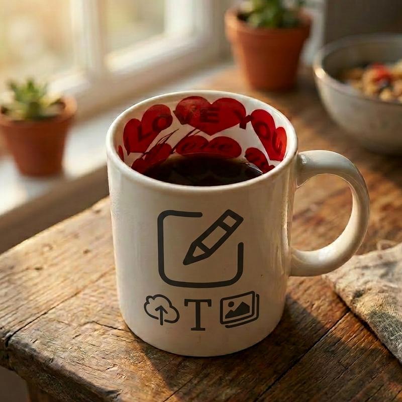 Vorschau: Tasse mit Herz (innen) - Weiß