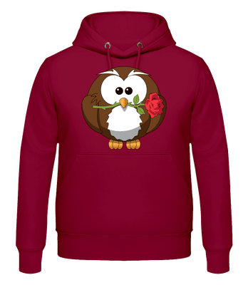 Valentine's Day Owl - Sudadera con capucha para hombre - Burdeos - delante
