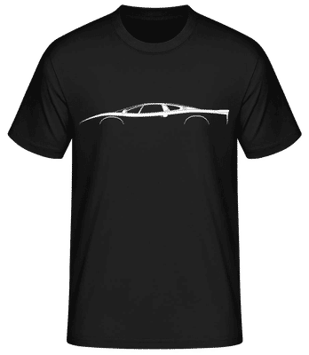 'Jaguar XJ220' Silhouette - Pánske basic tričko - Čierna - Predné