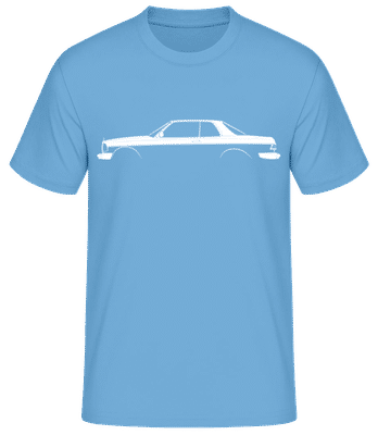 'Mercedes-Benz 280 CE C123' Silhouette - T-shirt standard Homme - Bleu clair - Devant