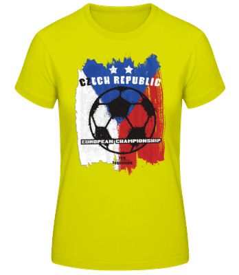 Fußball Tschechien Fahne - Dámske tričko B&C - Neónová zelená - Predné