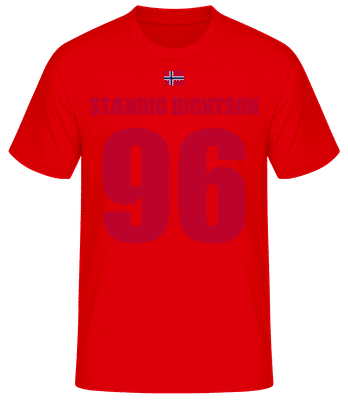 Norwegen Fußball Trikot Stændig Dichtson - Männer Basic T-Shirt - Rot - Vorne