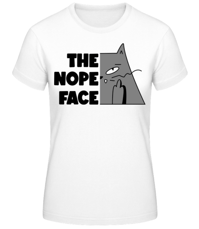 Náhľad: The Nope Face - Dámske basic tričko - Biela - Predné