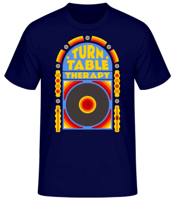 Turntable Therapy - Men's Basic T-Shirt - Navy - Front