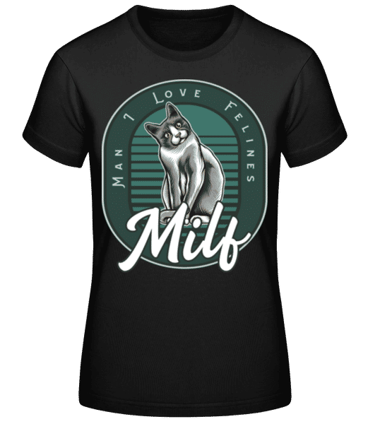 Aperçu: Milf Man I Love Felines - T-shirt standard Femme - Noir - Devant