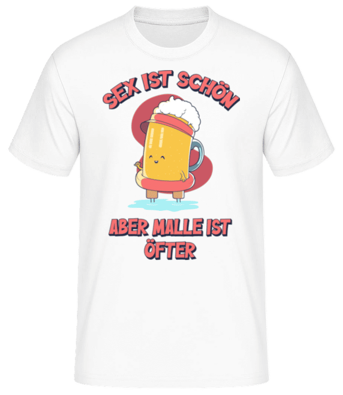 Vorschau: Sex Schön Malle Öfter - Männer Basic T-Shirt - Weiß - Vorne