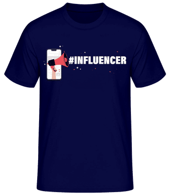 Influencer - Men's Basic T-Shirt - Navy - Front